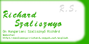 richard szalisznyo business card