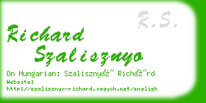 richard szalisznyo business card